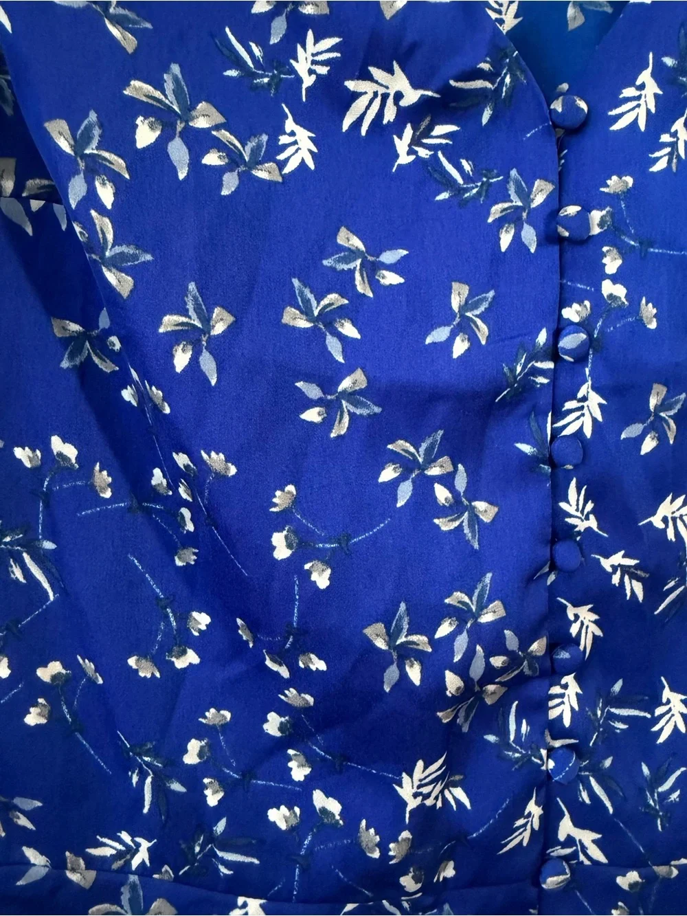 NWT Banana Republic Royal Blue Floral Blouse